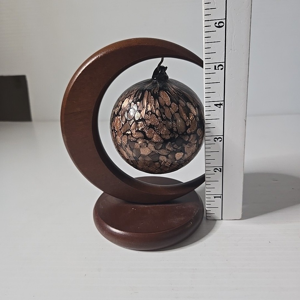 Enesco Art Glass Orb Moon Stand Unisex OS Copper Vintage Celestial - Picture 4 of 6
